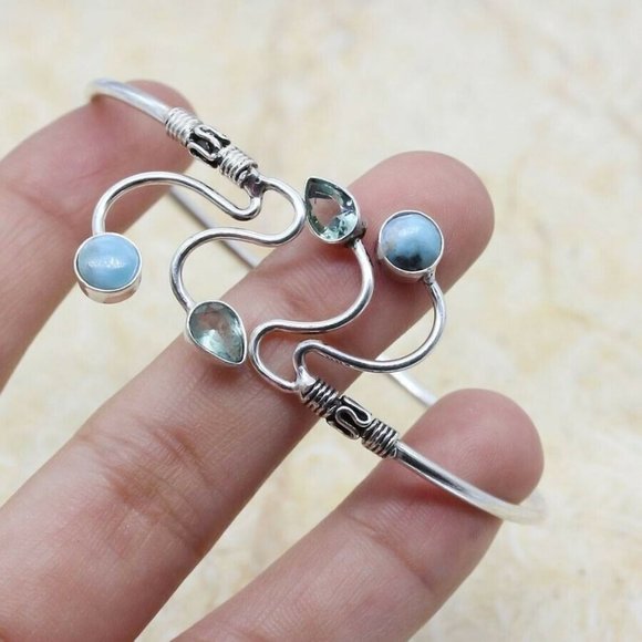 Hand Crafted Jewelry - Owyhee Pearl, topaz gemstone, 925 silver bracelet